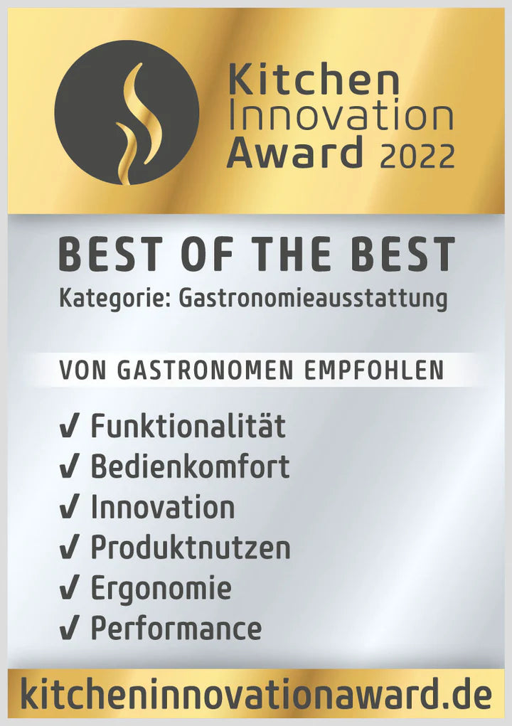 Kitchen Innovation Award 2022 certificate with gold border and text.